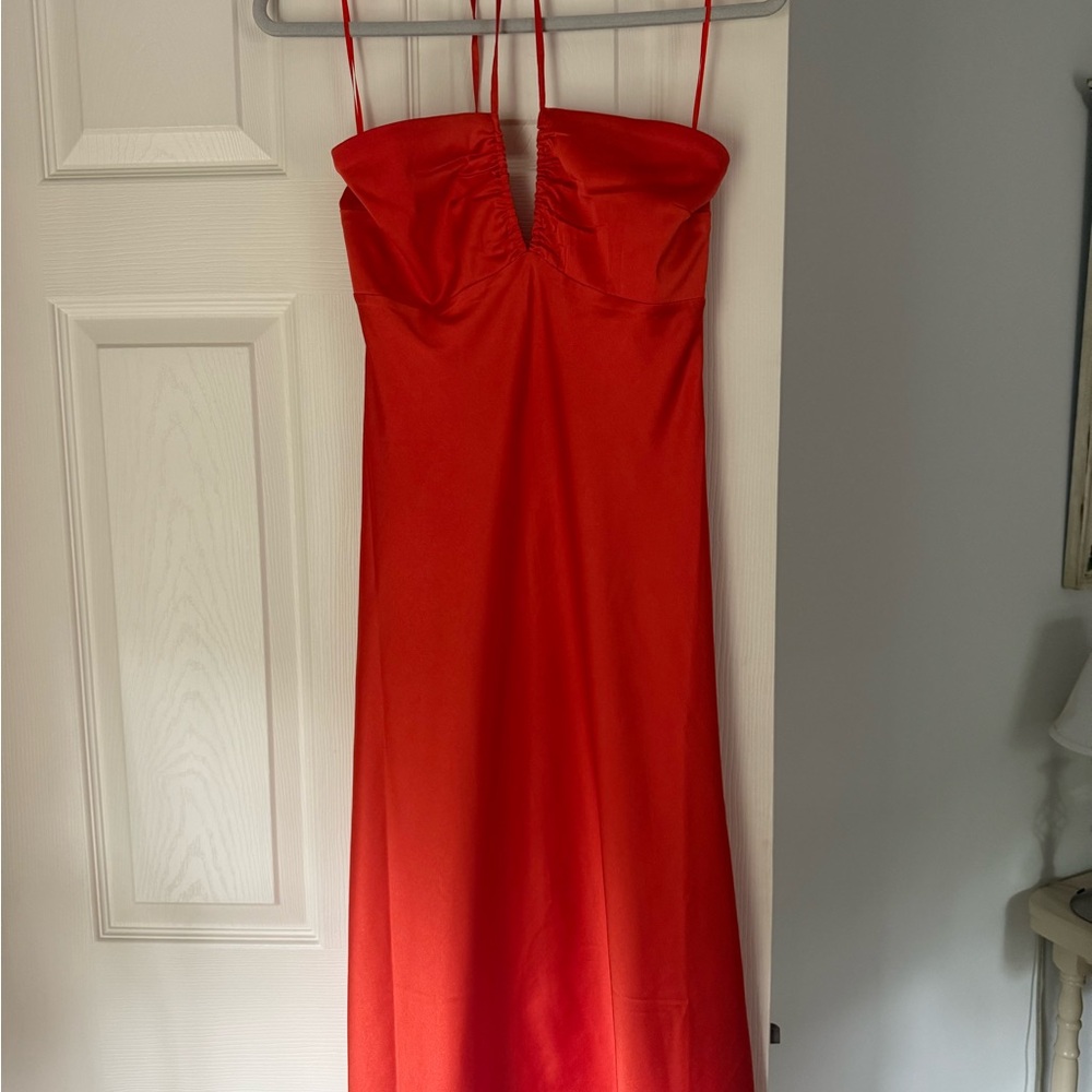 Abercrombie & Fitch Red Spaghetti Strap Gown